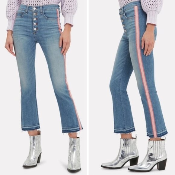 Veronica Beard Pink Carolyn Baby Boot Kick Flares - Picture 1 of 9